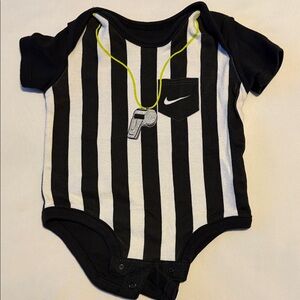 Nike Kids Black and White Striped Onesie